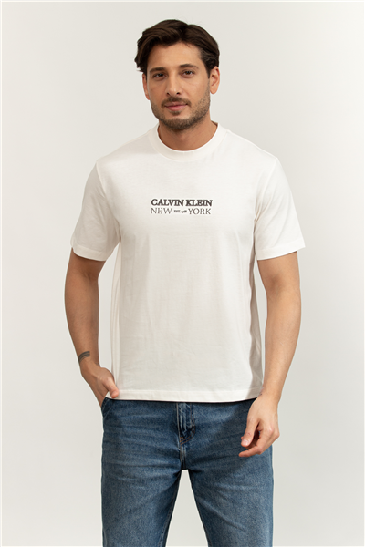 Calvin Klein SS 20S Whsl SP Cklein Ny Graphic Erkek Bisiklet Yaka T-Shirt