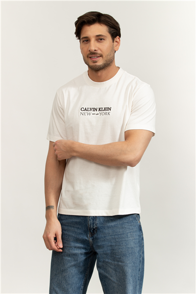 Calvin Klein SS 20S Whsl SP Cklein Ny Graphic Erkek Bisiklet Yaka T-Shirt