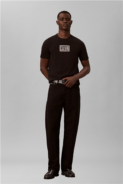 Calvin Klein Ss 30S Eu Boxed Calvin Graphic T Erkek Bisiklet Yaka T-Shirt Siyah