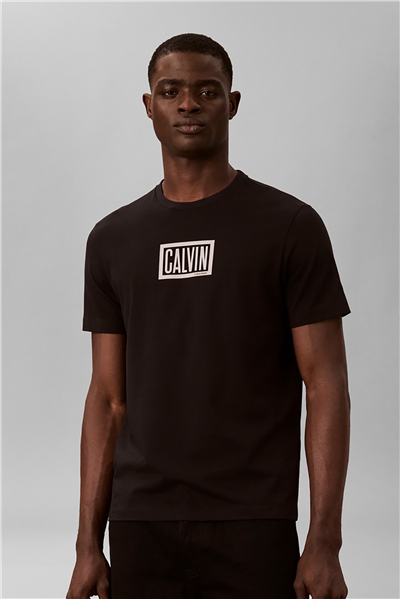Calvin Klein Ss 30S Eu Boxed Calvin Graphic T Erkek Bisiklet Yaka T-Shirt Siyah