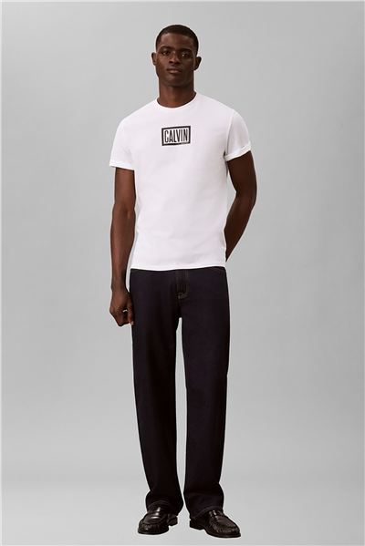 Calvin Klein Ss 30S Eu Boxed Calvin Graphic T Erkek Bisiklet Yaka T-Shirt Beyaz