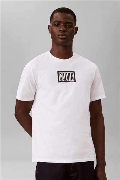 Calvin Klein Ss 30S Eu Boxed Calvin Graphic T Erkek Bisiklet Yaka T-Shirt Beyaz
