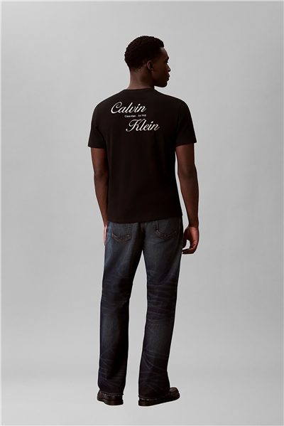 Calvin Klein Ss 30S Eu Calvin Klein Resrt Gra Erkek Bisiklet Yaka T-Shirt Siyah