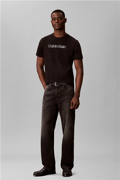 Calvin Klein Ss 30S Eu Hd Stnd Logo Graphic T Erkek Bisiklet Yaka T-Shirt Siyah