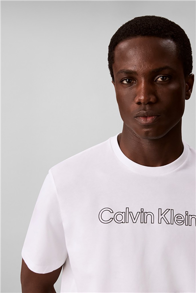 Calvin Klein Ss 30S Eu Hd Stnd Logo Graphic T Erkek Bisiklet Yaka T-Shirt Beyaz