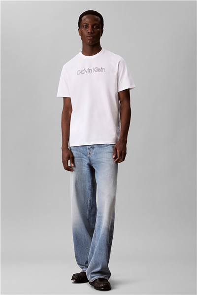 Calvin Klein Ss 30S Eu Hd Stnd Logo Graphic T Erkek Bisiklet Yaka T-Shirt Beyaz