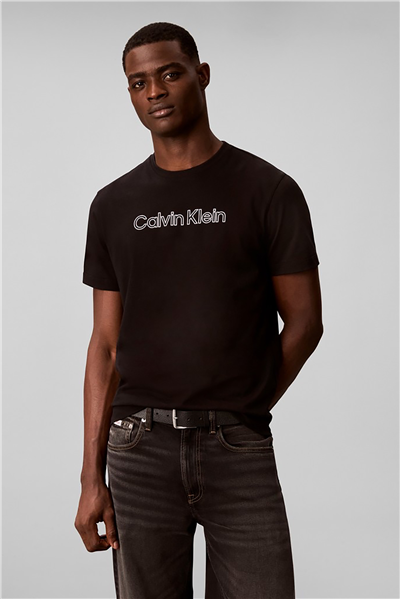 Calvin Klein Ss 30S Eu Hd Stnd Logo Graphic T Erkek Bisiklet Yaka T-Shirt Siyah