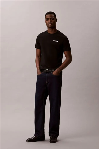 Calvin Klein Ss 30S Eu Spw Split Stndrd Graph Erkek Bisiklet Yaka T-Shirt Siyah