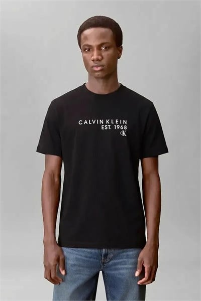Calvin Klein Ss 30S Eu Wholesale Erkek Bisiklet Yaka T-Shirt Siyah