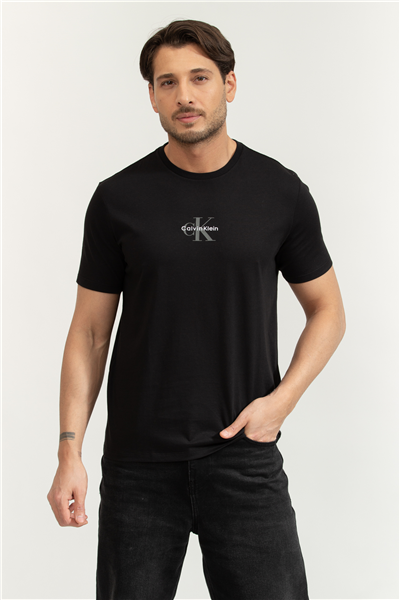 Calvin Klein SS 30S Micro Monologo Graphic Te Erkek Bisiklet Yaka T-Shirt