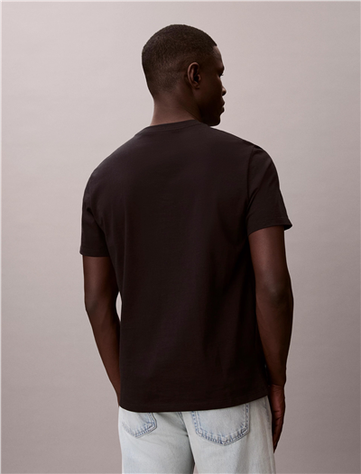 Calvin Klein Ss 30S Micro Monologo Tee Erkek Bisiklet Yaka T-Shirt Siyah