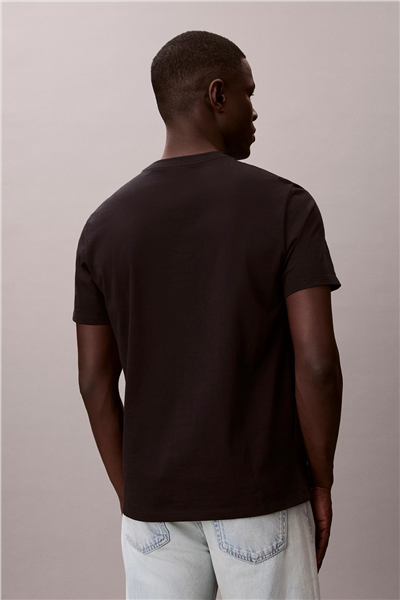 Calvin Klein Ss 30S Micro Monologo Tee Erkek Bisiklet Yaka T-Shirt Siyah