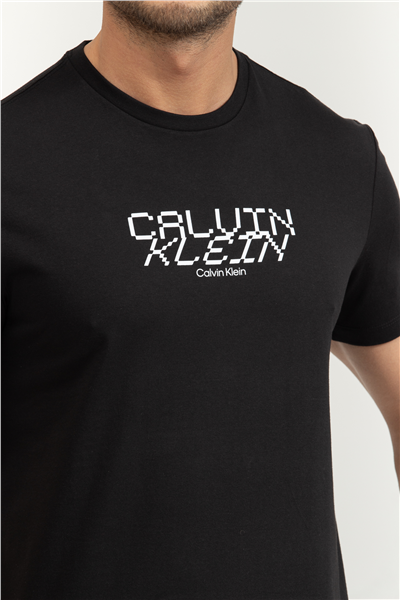 Calvin Klein SS 30S Whsl SP Calvin Futura Gra Erkek Bisiklet Yaka T-Shirt