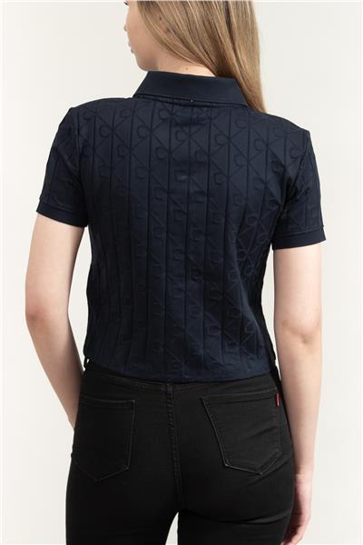 Calvin Klein Ss Aop Jacquard Kadın Polo Yaka T-Shirt