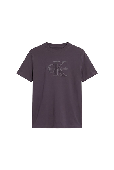Calvin Klein Ss Baby Terry Hero Monologo Tee Kadın Bisiklet Yaka T-Shirt Mavi