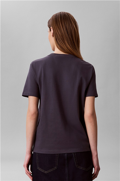 Calvin Klein Ss Baby Terry Hero Monologo Tee Kadın Bisiklet Yaka T-Shirt Mavi