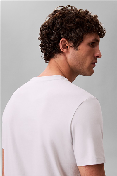 Calvin Klein SS Badge 30S Jersey Classic Tee Erkek Bisiklet Yaka T-Shirt Gri