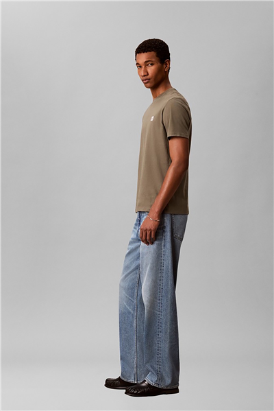 Calvin Klein SS Badge 30S Jersey Classic Tee Erkek Bisiklet Yaka T-Shirt Yeşil