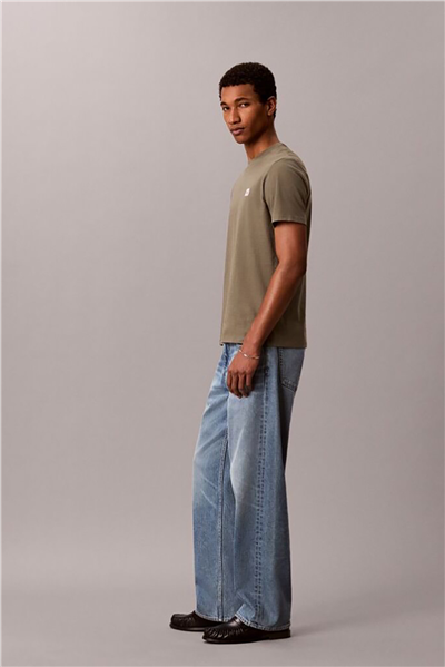 Calvin Klein SS Badge 30S Jersey Classic Tee Erkek Bisiklet Yaka T-Shirt Yeşil