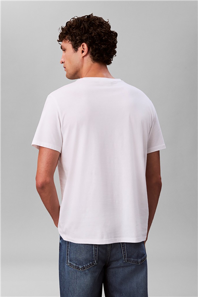 Calvin Klein SS Badge 30S Jersey Classic Tee Erkek Bisiklet Yaka T-Shirt Beyaz