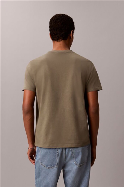 Calvin Klein SS Badge 30S Jersey Classic Tee Erkek Bisiklet Yaka T-Shirt Yeşil