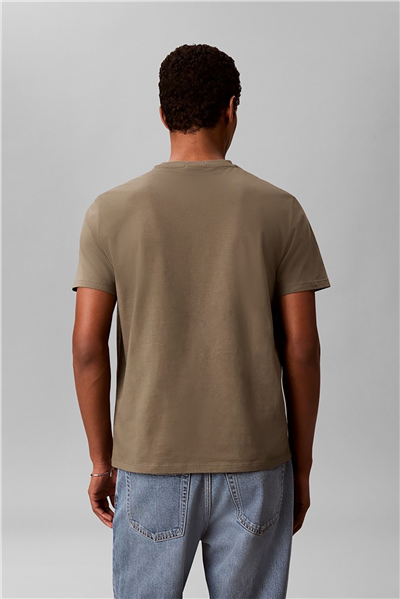 Calvin Klein SS Badge 30S Jersey Classic Tee Erkek Bisiklet Yaka T-Shirt Yeşil