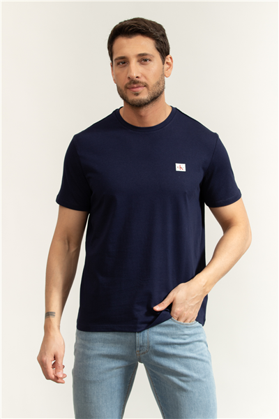 Calvin Klein Ss Badge 30S Jersey Erkek Bisiklet Yaka T-Shirt