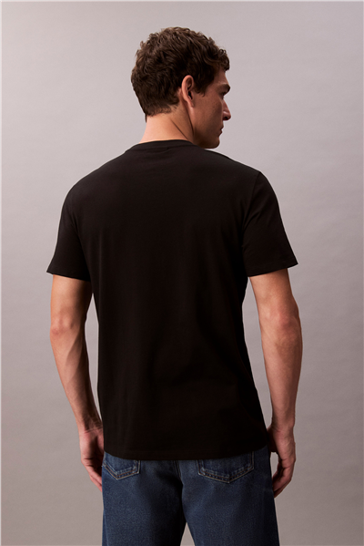 Calvin Klein SS Badge 30S Jersey Classic Tee Erkek Bisiklet Yaka T-Shirt Siyah