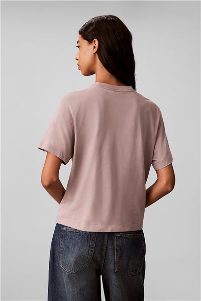 Calvin Klein Ss Boxy Hand Drawn Monologo Tee Kadın Bisiklet Yaka T-Shirt
