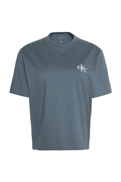 Calvin Klein Ss Boxy Left Chest Monologo Tee Kadın Bisiklet Yaka T-Shirt