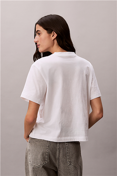 Calvin Klein Ss Boxy Seasonal Mon Kadın Bisiklet Yaka T-Shirt