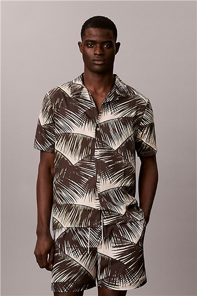 Calvin Klein S/S Button Down Erkek Bisiklet Yaka T-Shirt