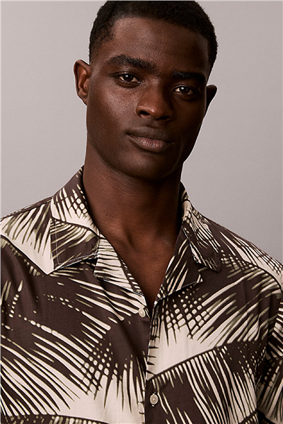 Calvin Klein S/S Button Down Erkek Bisiklet Yaka T-Shirt