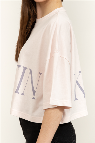 Calvin Klein Ss Calvin Klein Cropped Graphic Kadın Bisiklet Yaka T-Shirt
