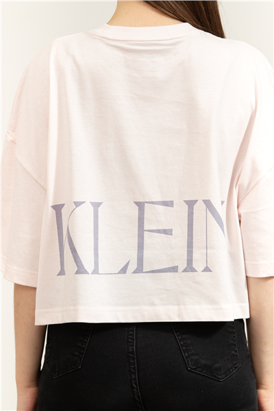 Calvin Klein Ss Calvin Klein Cropped Graphic Kadın Bisiklet Yaka T-Shirt