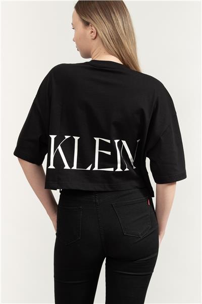 Calvin Klein Ss Calvin Klein Cropped Graphic Kadın Bisiklet Yaka T-Shirt