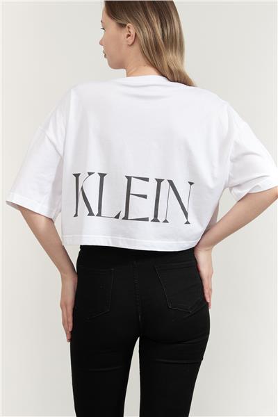 Calvin Klein Ss Calvin Klein Cropped Graphic Kadın Bisiklet Yaka T-Shirt