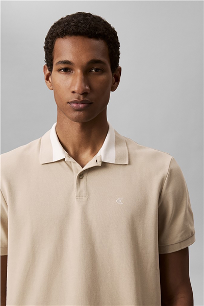 Calvin Klein Ss Casual Pique Collar Block Pol Erkek Polo Yaka T-Shirt Gri