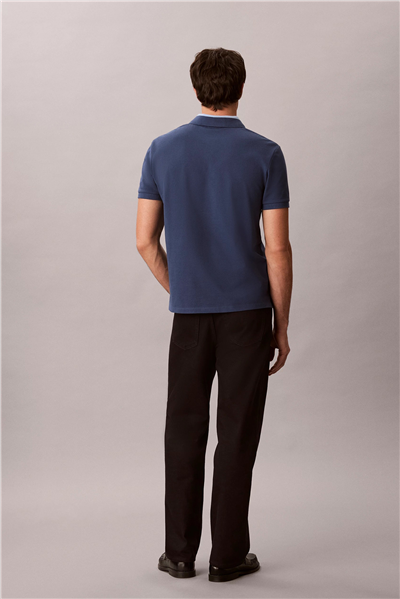Calvin Klein Ss Casual Pique Collar Block Pol Erkek Polo Yaka T-Shirt Mavi