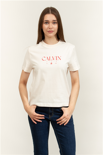 Calvin Klein SS Cktail Concept Graphic Tee Kadın Bisiklet Yaka T-Shirt