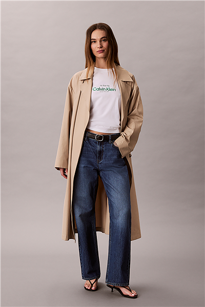 Calvin Klein Ss Classic Ck Nyc Lo Kadın Bisiklet Yaka T-Shirt