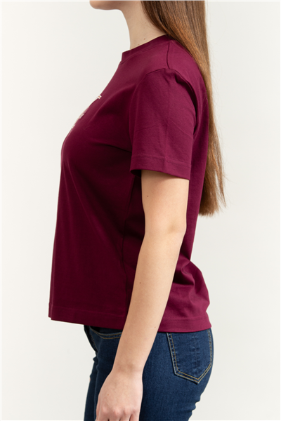 Calvin Klein SS Classic Monologo Metallic Cne Kadın Bisiklet Yaka T-Shirt
