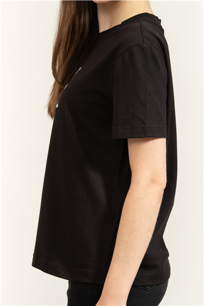 Calvin Klein SS Classic Monologo Metallic Cne Kadın Bisiklet Yaka T-Shirt