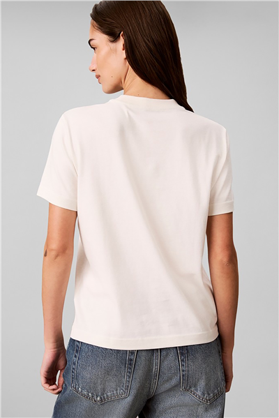 Calvin Klein Ss Classic Script Logo Tee Kadın Bisiklet Yaka T-Shirt Beyaz