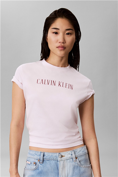 Calvin Klein Ss Classic Varsity Logo Tee Kadın Bisiklet Yaka T-Shirt