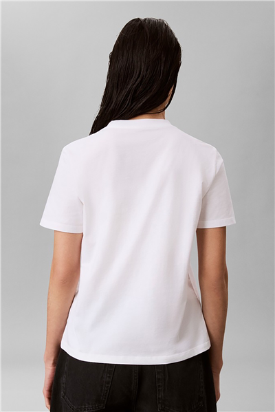 Calvin Klein Ss Classic Varsity Logo Tee Kadın Bisiklet Yaka T-Shirt Beyaz