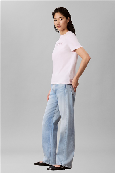 Calvin Klein Ss Classic Varsity Logo Tee Kadın Bisiklet Yaka T-Shirt