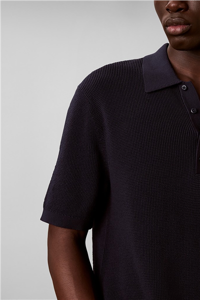 Calvin Klein Ss Cotton Waffle Polo Collarswtr Erkek Triko Lacivert