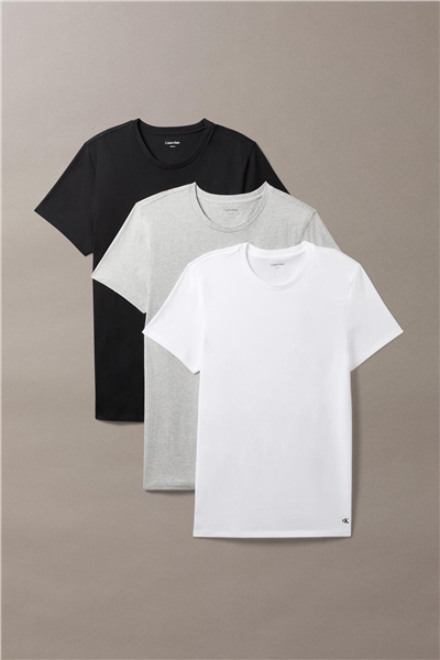 Calvin Klein S/S CreW Neck 3PK Erkek 3lü T-Shirt Çok Renkli
