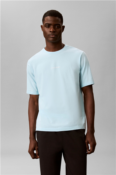 Calvin Klein S/S Crew Neck Erkek Bisiklet Yaka T-Shirt Mavi